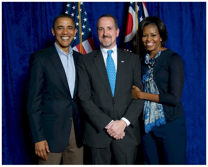 William Vodrey with Barack Obama and Michelle Obama